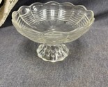 VTG Candy/Nut Dish Clear Glass Radial Bubble Scalloped Rim 6” Diameter - $5.94