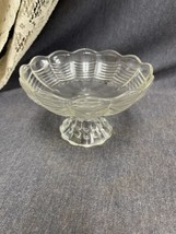 VTG Candy/Nut Dish Clear Glass Radial Bubble Scalloped Rim 6” Diameter - £4.66 GBP
