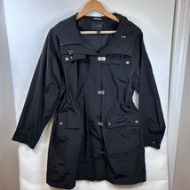 J. Crew Raincoat Anorak Jacket Hooded Toggle Drawstring Black Coat Size L - $2,226.81 MXN