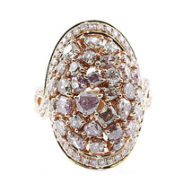 Real 5.35ct Natural Fancy Purple Diamonds Engagement Ring 18K Solid Gold 6G Big - £15,123.66 GBP
