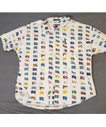Vintage Ralph Lauren Chaps Logo Button Up Shirt All-Over Flag Print Mens... - £14.90 GBP