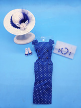 Vintage Barbie Blue Polka Dot Sheath Dress Perfect! - £46.92 GBP
