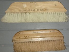 2 Vintage Wallpaper Smoothing Brushes With  Wooden Handles &amp; Natural Bri... - £19.65 GBP