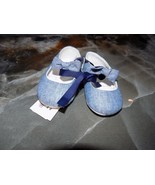 JANIE AND JACK  Chambray Bow Crib Shoes Size 0/3 Months Girl&#39;s NEW - £31.46 GBP