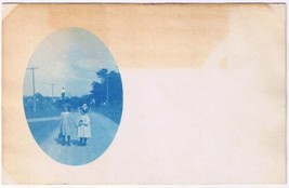 Postcard Two Girls Horse Cart &amp; Wagon - $2.87