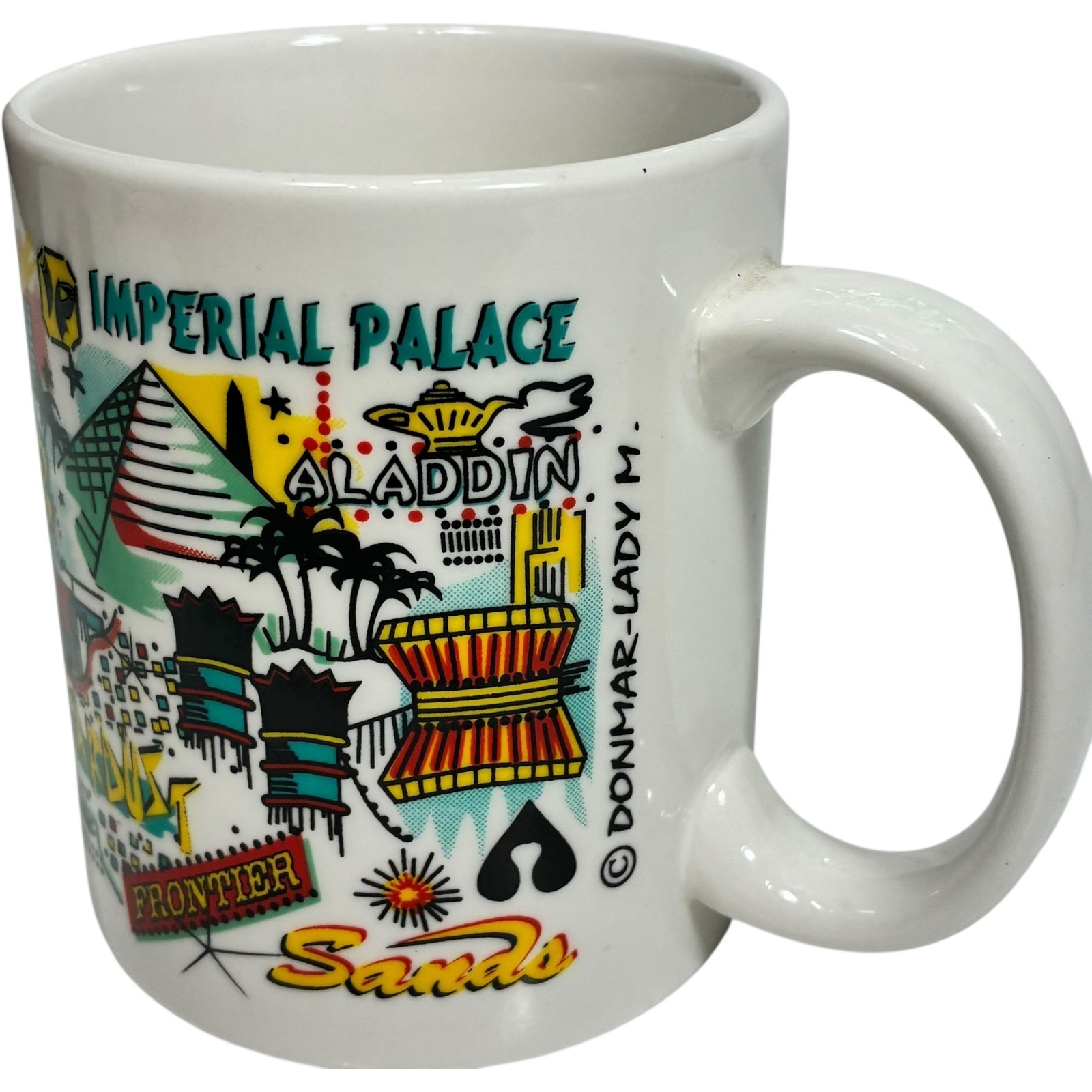 Vintage Las Vegas Casinos Mug 1994 Mirage Stardust Sands etc by Don Mar-Lady M Item image 3