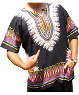 Mens BLACK Dashiki Shirt African Blouse Top Rap Rapper ~ FAST SHIPPING - $16.44 CAD
