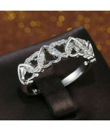 1.00Ct Heart Shape White Diamond 925 Sterling Silver Half Eternity Weddi... - $119.00