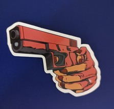 Woman&#39;s Hand Holding Gun Sticker - £3.20 GBP