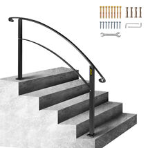 VEVOR Handrails for Outdoor Steps, Fit 1 or 5 Steps, Black Wrought Iron ... - $102.99