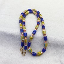 Vintage Chevron Venetian Style Multilayers Glass Beads Necklace NC-806 - £37.98 GBP