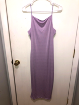 NWT Revamped Dress Collection Spaghetti Strap Stretchy Lavender Midi Lined Dress - £7.90 GBP