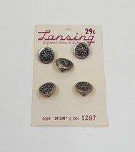 Lansing Buttons Set of 5 Silver Shank Crest 8598 5/8&quot; Size 24 - £7.96 GBP