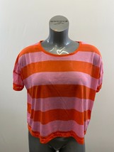 H&amp;M Women&#39;s Size XS Cropped Top Tee Pink Orange Striped Short Sleeve T S... - $10.79 CAD