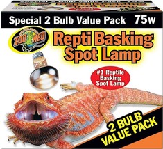 Zoo Med Repti Basking Spot Lamp with UVA - 75 watt - 2 count - £16.07 GBP