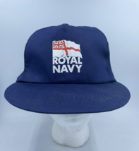 VTG Royal Navy Trucker Hat UK Veteran Military Snapback Blue Cap - £6.91 GBP