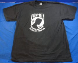 Pow Mia Missing In Action You Are Not Forgotten Black T-SHIRT Xxl 2XL - £14.28 GBP