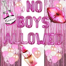 No Boys Allowed Balloons Pink Girls Night Party Banner You Are Like Really Prett - £21.67 GBP