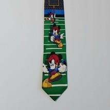 Disney Mickey Unlimited Mickey Mouse NFL Football 100% Silk Mens Tie Green Black - £4.72 GBP