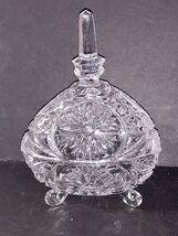Vtg. Bleikristall Anna Hutte Footed 24% Lead Crystal Covered Candy Dish ... - $34.00