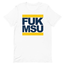 University Of Michigan Run Style T-SHIRT Wolverines Um Funny College Rivals Tee - £14.32 GBP+