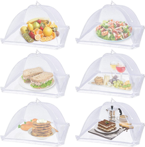 Large Food Cover,6 Pack Mesh Food Tent,17"X17",White Nylon Covers,Pop-Up... - $20.54