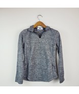 Karen Scott Sport Womens XS Charcoal Heather Gray Half Zip Pullover Top ... - $23.51