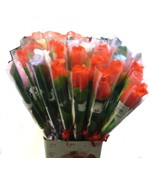 Long Stem Red and Pink Roses with Small Teddy Bear -15&quot; long - 6 pcs per... - $13.44 CAD