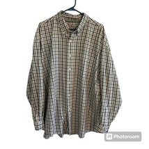 Sun River Clothing Co. Men&#39;s XXL White Green Plaid Button Down Casual Shirt - $18.69