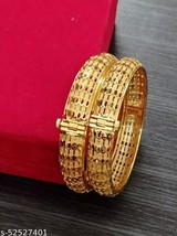 South Indian Women 2 pcs Bangles/ Bracelet Gold Plated Fashion Wedding Jewelry - £26.94 GBP
