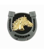 Horseshoe Horse Head Belt Buckle Western Gold Metal Belt Buckles Suitable - £27.23 GBP