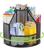 Pencil Holder, Rotating Desk Organizer, Metal Pen Organizer Mesh Pen, Black - $43.75 CAD