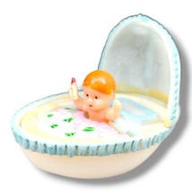 Vintage Baby Easter Egg Cradle Plastic Cake Topper Reusable Figure  - $19.95
