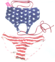 Xhilaration Red White Blue USA Top Stars &amp; Bottom Stripes Bikini Size M ... - £13.58 GBP