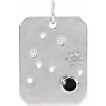 Authenticity Guarantee 
Platinum Aquarius Zodiac Constellation Black Spinel a... - £688.77 GBP