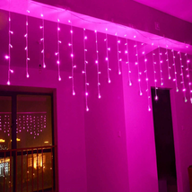YOLIGHT Icicle Chrismtas Lights 13Ft 96 LED Icicle String Lights Curtain Fairy L - £16.43 GBP