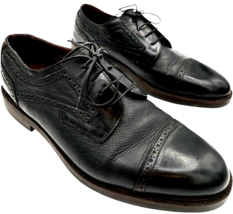 georgio brutini black italian leather cap toe 13776 lace-up oxford size ... - $598.02 MXN