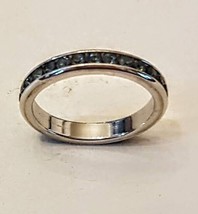 Avon Timeless Infinitity Band RING siz 5 Silver Tone Stackable VTG faux ... - $12.80