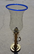 Brass Candle Lamp with Engraved Shade and Prisms - $100.00