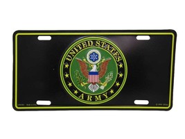 U.S. United State Army Black Green Emblem 6&quot;x12&quot; Aluminum License Plate Tag - $4.88
