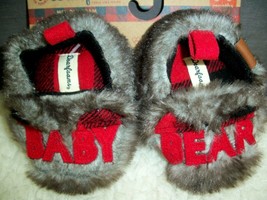 Dearfoams Infant Slippers Baby Bear Size 3-6 Months Soft Faux Furry Brown New - £14.18 GBP