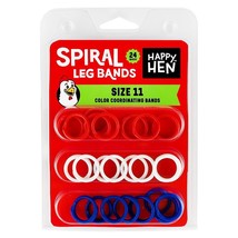 Happy Hen Treats Spiral Leg Bands 0.68&#39; diameter Size 11 Pack 24 - £12.12 GBP