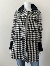 Alice + Olivia Wool Blend Pea Coat Houndstooth Double Collar Size XS - £110.32 GBP