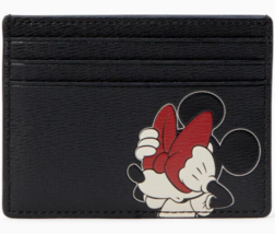 Kate Spade Disney Minnie Mouse Cardholder Black Wallet K9526 NWT $99 Retail - £27.86 GBP