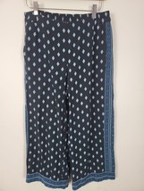 J.JIll Capri Bottoms XS Petite Blue Printed High Rise Straight Leg Elast... - $28.59