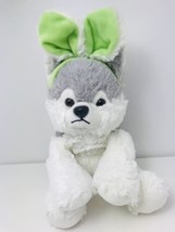 Hugfun Dog Plush White Gray Husky Puppy Dog Easter Bunny Rabbit Ear Headband - £9.85 GBP