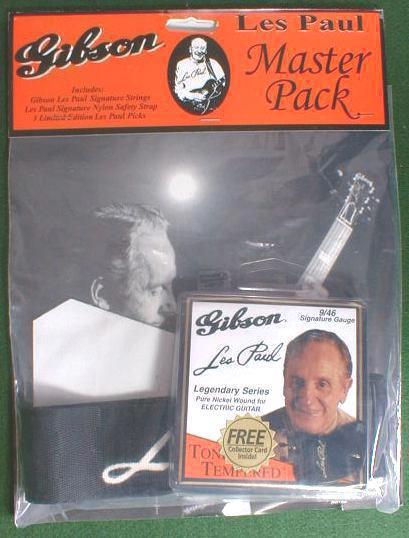 LES PAUL GUITAR STRAP STRINGS PICKS GIBSON MASTER PACK - $69.98