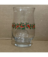 Vintage Libbey Holly Berry Tulip Tumbler Gold Rim Glass Christmas Holida... - €7,00 EUR