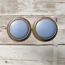 Vintage Clip On Earrings Light Blue with Halo - Just Over 1 &amp; 1/8&quot; - £11.14 GBP