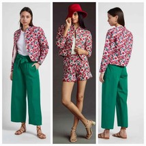 New Anthropologie Antik Batik Blossom Floral Jacket $335 LARGE Red - £123.43 GBP